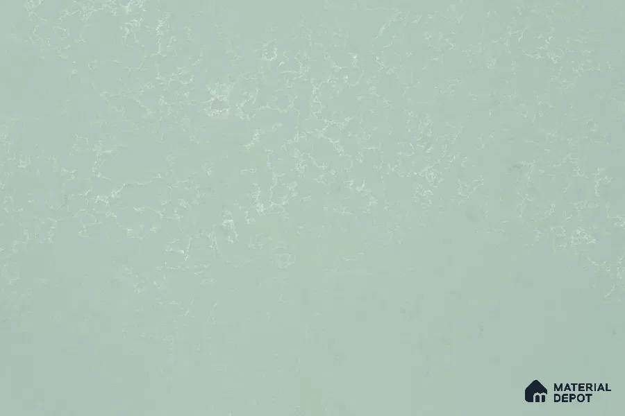 Belina Quartz {SKU} Celadon Mist Value Series 10.5 ft x 5.25 ft Quartz - 20 mm | 5 Years Warranty | Suitable for Kitchen, Restaurant, Counter Tops, Dining, Reception, office