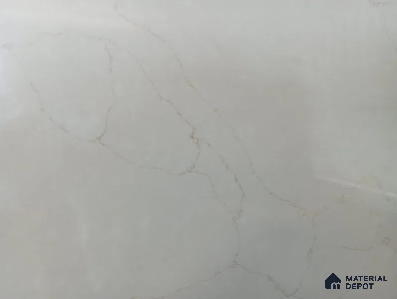 Belina Quartz {SKU} Tuscan Pearl Value Series 10.5 ft x 5.25 ft Quartz - 20 mm | 5 Years Warranty | Suitable for Kitchen, Restaurant, Counter Tops, Dining, Reception, office