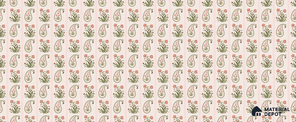 Vector Harmony of Hand-Drawn Geometric Flowers Wallpaper in Seamless Arrangement | WP 05271 Canvas | 250 GSM WP01CNF Paper | (MOQ = 30 Sq. Ft.)