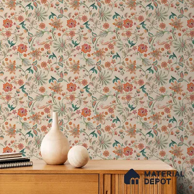 Vibrant Floral Canvas Wallpaper for Rooms