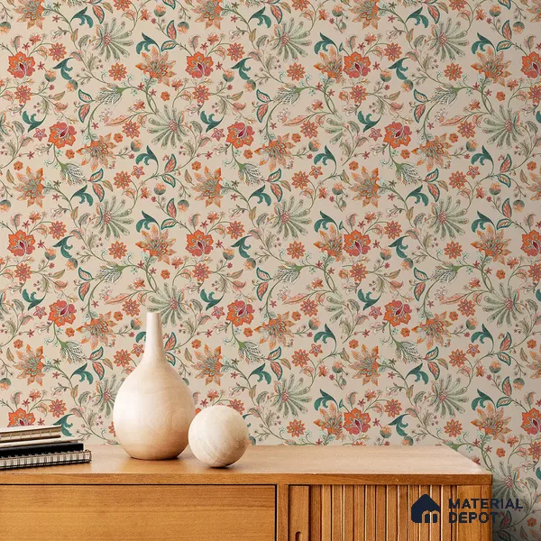 Vibrant Floral Canvas Wallpaper for Rooms