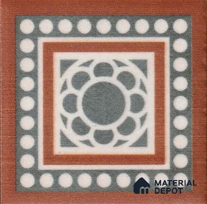 Moroccan Tile Border TL 11932 D Spatial Accent Series 2 x 2 inch Vitrified Matte Finish Center Tile - 9 mm | Suitable for Decorative Highlighter Border