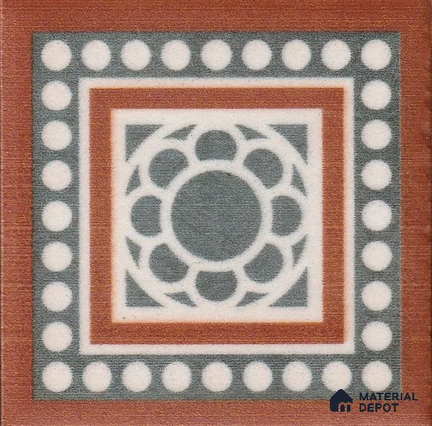 Moroccan Tile Border TL 11932 D Spatial Accent Series 2 x 2 inch Vitrified Matte Finish Center Tile - 9 mm | Suitable for Decorative Highlighter Border