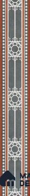 Moroccan Tile Border TL 11932 Spatial Accent Series 1 ft x 2 inch Vitrified Matte Finish Tile Border - 9 mm | Suitable for Decorative Highlighter Border