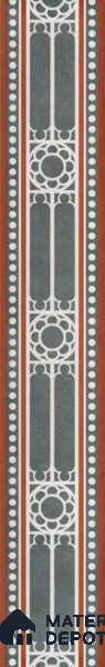 Moroccan Tile Border TL 11932 Spatial Accent Series 1 ft x 2 inch Vitrified Matte Finish Tile Border - 9 mm | Suitable for Decorative Highlighter Border