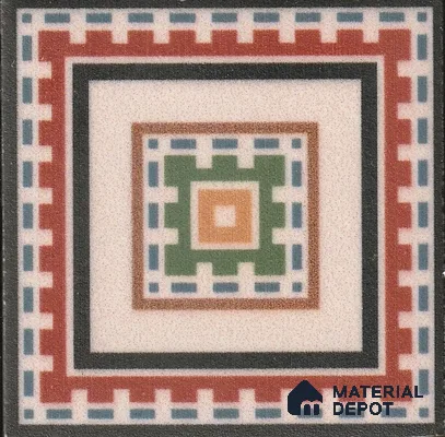 Moroccan Tile Border TL 11930 C Spatial Accent Series 2 x 2 inch Vitrified Matte Finish Center Tile - 9 mm | Suitable for Decorative Highlighter Border