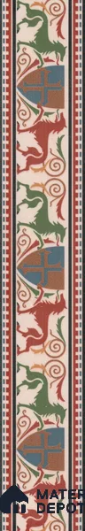 Moroccan Tile Border TL 11930 Spatial Accent Series 1 ft x 2 inch Vitrified Matte Finish Tile Border - 9 mm | Suitable for Decorative Highlighter Border