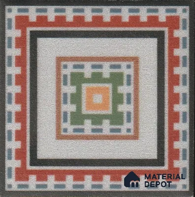 Moroccan Tile Border TL 11930 D Spatial Accent Series 2 x 2 inch Vitrified Matte Finish Center Tile - 9 mm | Suitable for Decorative Highlighter Border
