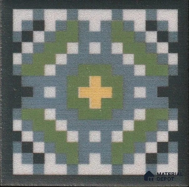 Moroccan Tile Border TL 11936 C Spatial Accent Series 2 x 2 inch Vitrified Matte Finish Center Tile - 9 mm | Suitable for Decorative Highlighter Border