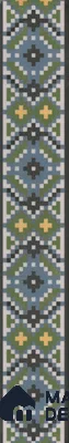 Moroccan Tile Border TL 11936 Spatial Accent Series 1 ft x 2 inch Vitrified Matte Finish Tile Border - 9 mm | Suitable for Decorative Highlighter Border