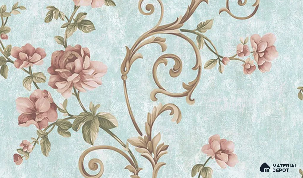 W-201 | 9.5 Meter x 21 Inches Florals Look Wallpaper - 55 Sq. Ft. | Minimum 15% wastage during installation