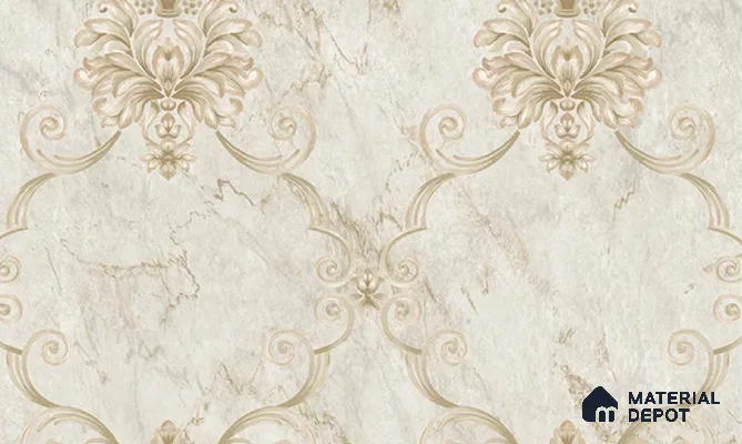 W-210 | 9.5 Meter x 21 Inches Damask Look Wallpaper - 55 Sq. Ft. | Minimum 15% wastage during installation