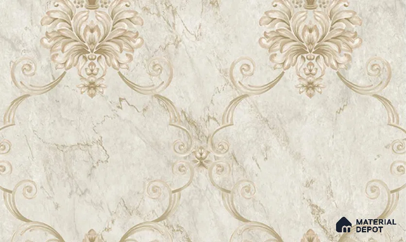 W-210 | 9.5 Meter x 21 Inches Damask Look Wallpaper - 55 Sq. Ft. | Minimum 15% wastage during installation