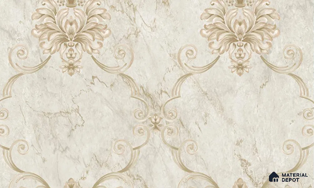 W-210 | 9.5 Meter x 21 Inches Damask Look Wallpaper - 55 Sq. Ft. | Minimum 15% wastage during installation
