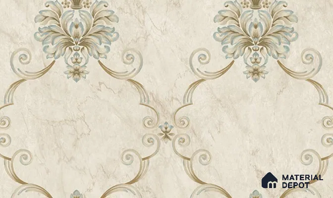 W-216 | 9.5 Meter x 21 Inches Damask Look Wallpaper - 55 Sq. Ft. | Minimum 15% wastage during installation