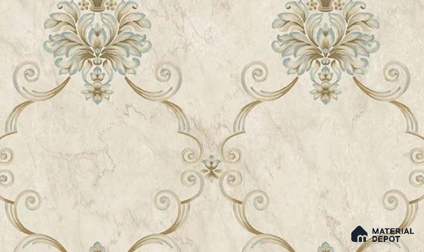 W-216 | 9.5 Meter x 21 Inches Damask Look Wallpaper - 55 Sq. Ft. | Minimum 15% wastage during installation