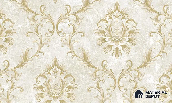 W-231 | 9.5 Meter x 21 Inches Damask Look Wallpaper - 55 Sq. Ft. | Minimum 15% wastage during installation