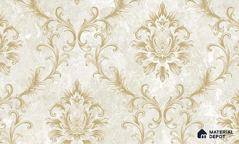 W-231 | 9.5 Meter x 21 Inches Damask Look Wallpaper - 55 Sq. Ft. | Minimum 15% wastage during installation