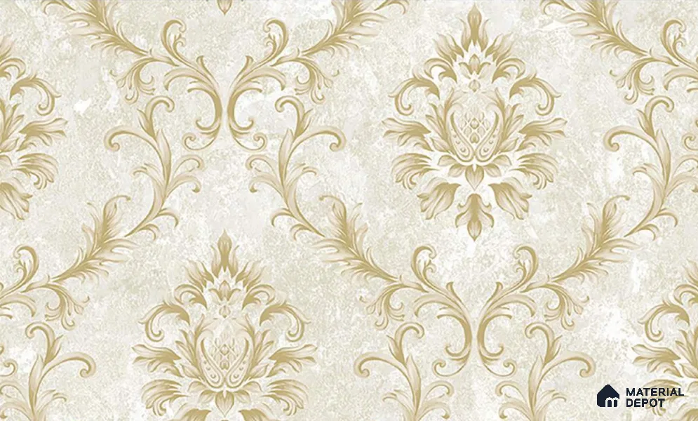 W-231 | 9.5 Meter x 21 Inches Damask Look Wallpaper - 55 Sq. Ft. | Minimum 15% wastage during installation