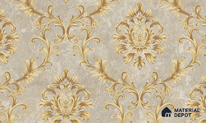 W-235 | 9.5 Meter x 21 Inches Damask Look Wallpaper - 55 Sq. Ft. | Minimum 15% wastage during installation