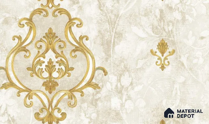 W-242 | 9.5 Meter x 21 Inches Damask Look Wallpaper - 55 Sq. Ft. | Minimum 15% wastage during installation