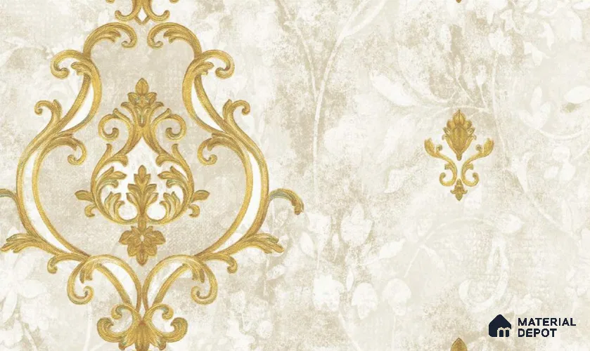 W-242 | 9.5 Meter x 21 Inches Damask Look Wallpaper - 55 Sq. Ft. | Minimum 15% wastage during installation