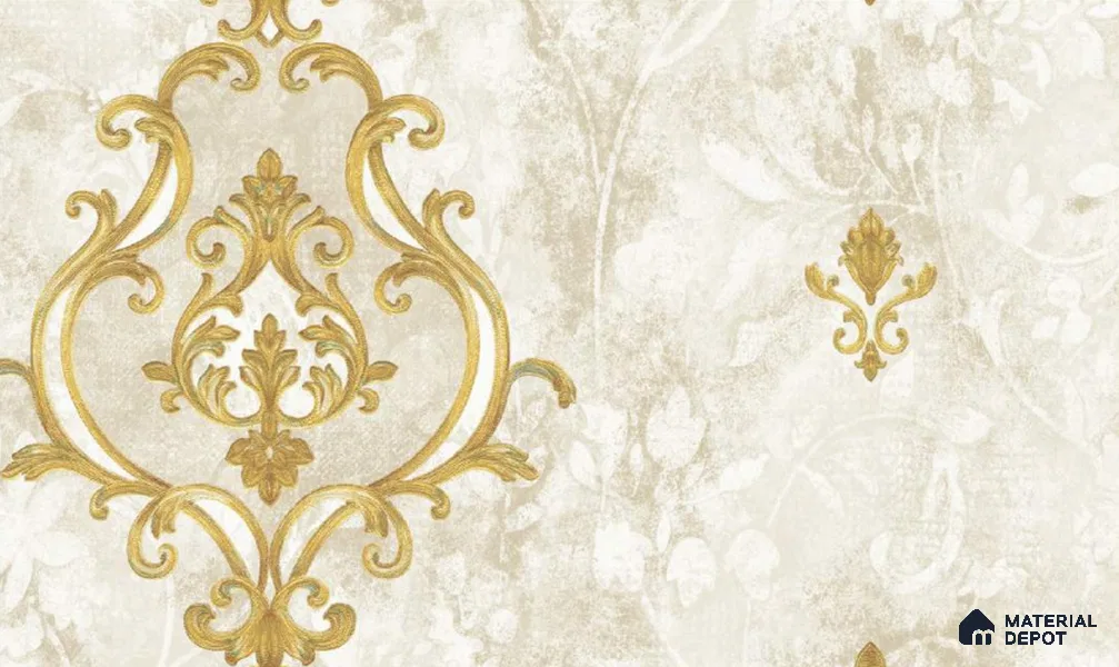 W-242 | 9.5 Meter x 21 Inches Damask Look Wallpaper - 55 Sq. Ft. | Minimum 15% wastage during installation