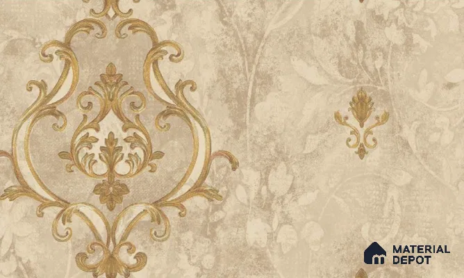 W-243 | 9.5 Meter x 21 Inches Damask Look Wallpaper - 55 Sq. Ft. | Minimum 15% wastage during installation