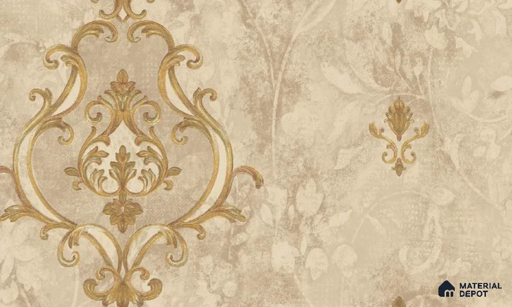 W-243 | 9.5 Meter x 21 Inches Damask Look Wallpaper - 55 Sq. Ft. | Minimum 15% wastage during installation