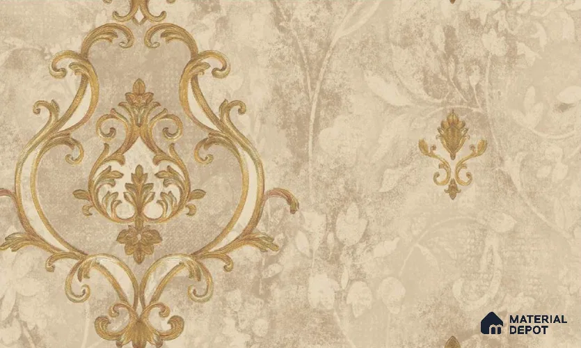 W-243 | 9.5 Meter x 21 Inches Damask Look Wallpaper - 55 Sq. Ft. | Minimum 15% wastage during installation