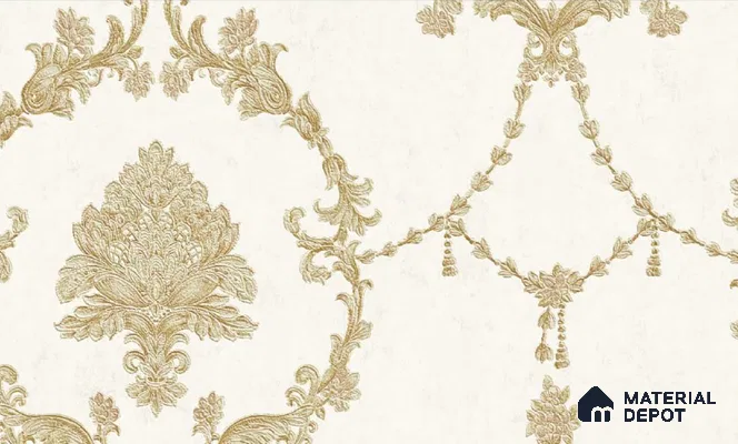 W-253 | 9.5 Meter x 21 Inches Damask Look Wallpaper - 55 Sq. Ft. | Minimum 15% wastage during installation
