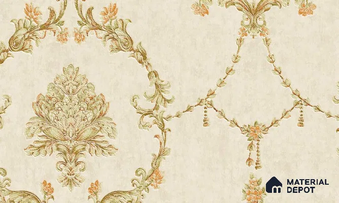 W-254 | 9.5 Meter x 21 Inches Damask Look Wallpaper - 55 Sq. Ft. | Minimum 15% wastage during installation
