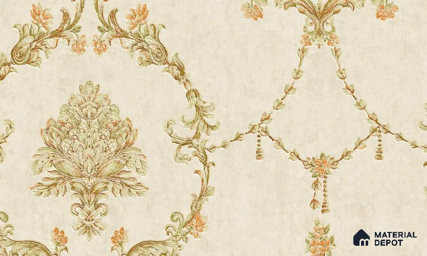 W-254 | 9.5 Meter x 21 Inches Damask Look Wallpaper - 55 Sq. Ft. | Minimum 15% wastage during installation