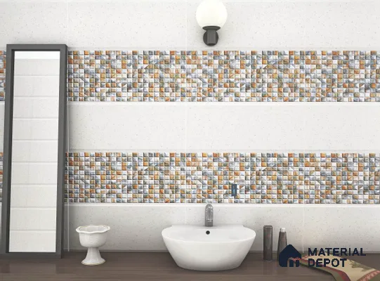 Cream Marble Floor Tile TL 07523 D Lustra 3032 F 1 ft x 1 ft Ceramic Carving Matte Finish - 9 mm |  | Suitable for Living Room, Bedroom, Bathroom
