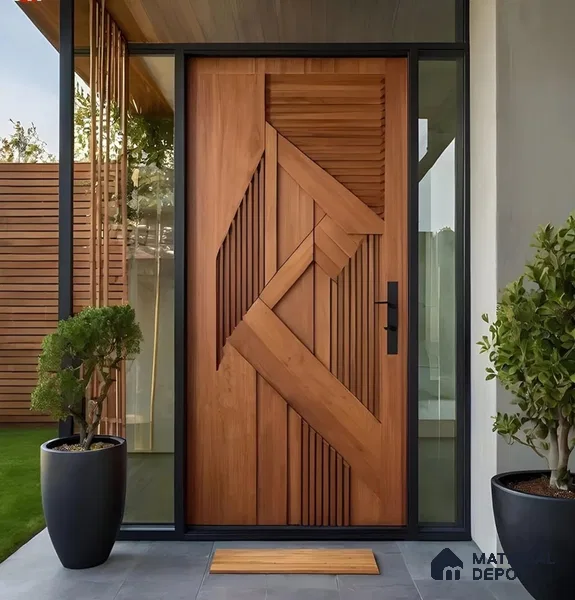 Duco Paintable Modern Mesa Design 7 ft x 3 ft CNC Cut HDHMR 3D Door - 25 mm