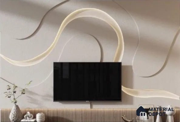 Waveflow LED Accent Wall Panel 11 ft x 10 ft CNC Made HDHMR - 30 mm