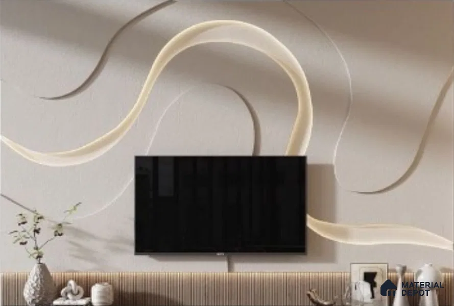 Waveflow LED Accent Wall Panel 11 ft x 10 ft CNC Made HDHMR - 30 mm