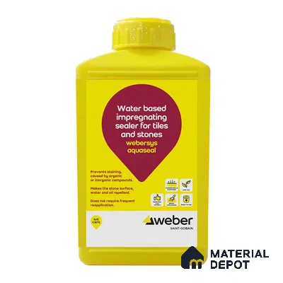 Weber Floor & Wall Polymer Based Water Sealer Aquaseal Water-Based Tile & Stone Impregnator Sealer - 1 Ltr