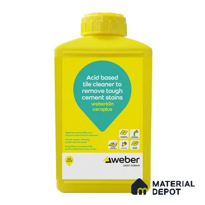 Weberklin Floor & Wall Ceraplus Heavy Duty Ceramic & Vitrified Tile Cleaner - 1 Ltr