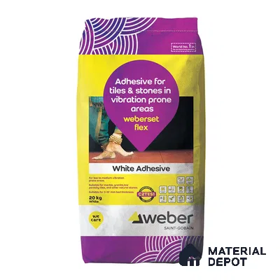 Weberset Flex Grey Polymer Modified Flexible Large Format Tile & Stone Adhesive - 20 Kg
