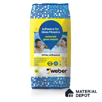 Weberset Glass Mosaic White Polymer Modified Glass Mosaic Adhesive - 20 kg
