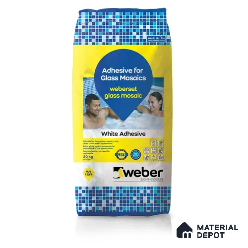 Weberset Glass Mosaic White Polymer Modified Glass Mosaic Adhesive - 20 kg