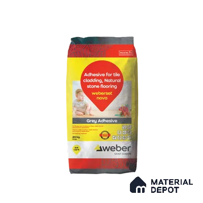 Weberset Nova Grey Polymer Modified Natural Stone Flooring Adhesive - 20 Kg