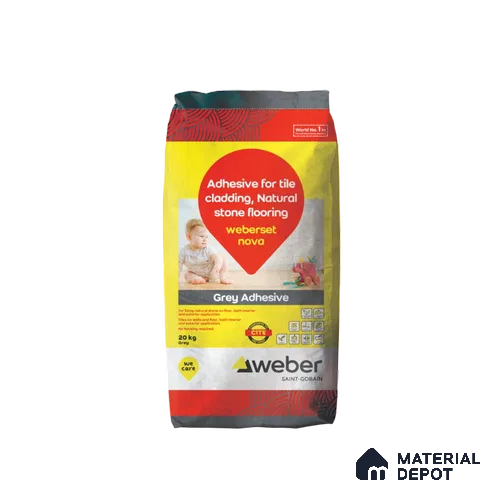 Weberset Nova White Polymer Modified Natural Stone Flooring Adhesive - 20 Kg