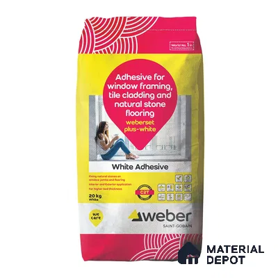 Weberset Plus-White Polymer Modified White Natural Stone & Cladding Adhesive - 20 kg