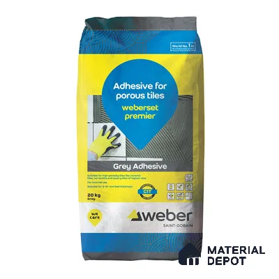 Weberset Premier Grey Polymer Modified Porous Tile Cementitious Adhesive - 30 Kg