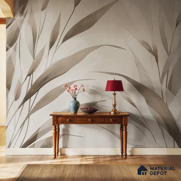 Whispering Blades Soft Mocha Abstract Customised Soft Feel Wallpaper for Rooms