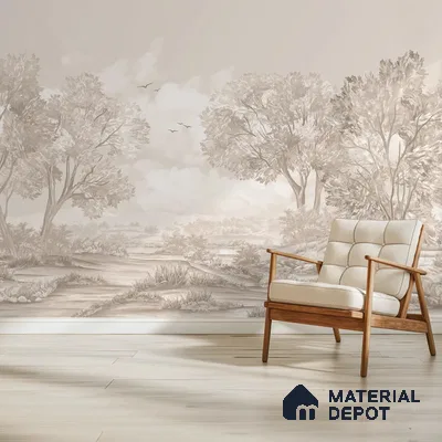 Whispering Moors Scenic Wallpaper Design Customised beige
