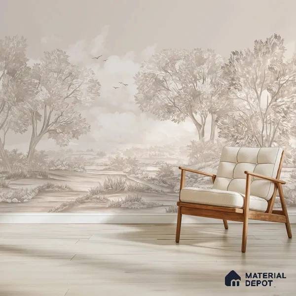 Whispering Moors Scenic Wallpaper Design Customised beige