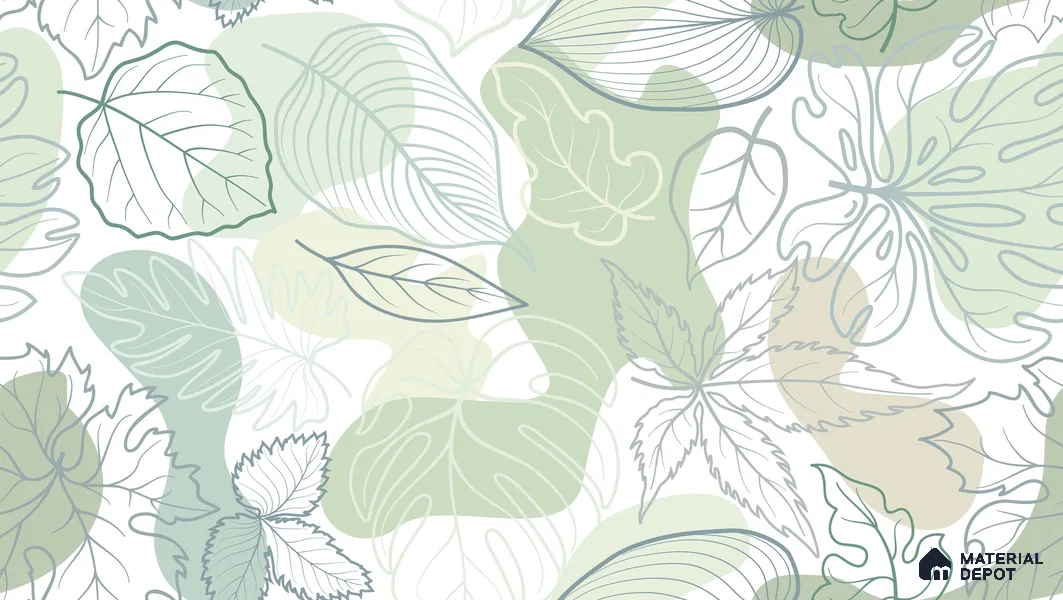 Botanical Overlay Bold Garden Motif | WP 04134 B Non Woven Matte Finish Tropical Style Premium Customized size Wallpaper | 150 GSM WP01MTF Paper | (MOQ = 30 Sq. Ft.)